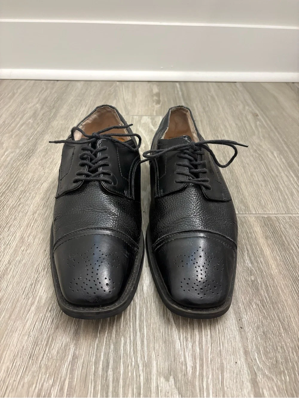 Giorgio Brutini Black Leather Cap-Toe Derby Men’s Dress Shoes